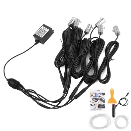 Indvendig Dekorativ Stemningslampe LED Lys til Dør Instrumentpanel Musik Lydstyring Cigarettænder Stik med 6 Lys