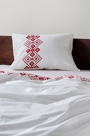 Jotex - Kussensloop Wit/rood Wit/rood - KARIN - Koop Kussenslopen bij Jotex