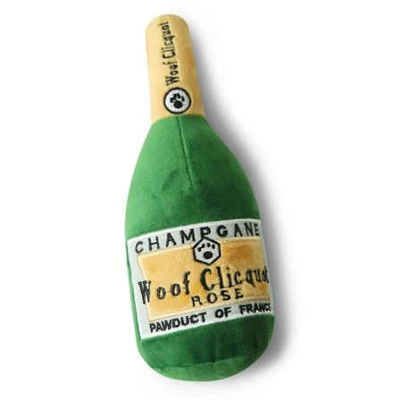 Plysj hundelegetøj, pibende champagneflaske, bidebestandigt legetøj til hunde, tyggelegetøj til tandrensning