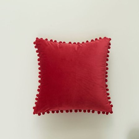 Örngott Pompoms Edges Ultra Soft Velvet Cover Soffa Soffa Svankkuddar Case