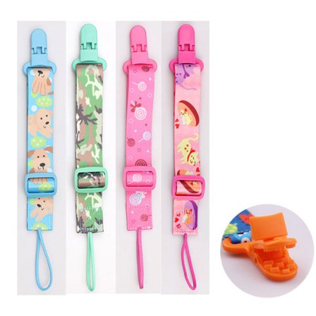 4-pack spenklämma för bebis - Justerbar, töjbar, tvättbar napp