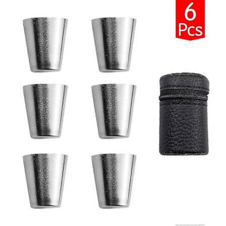 Ruostumattomasta teräksestä valmistetut snapsilasit, shottilasit 6 särkymättömässä snapsilasissa, metalliset snapsilasit