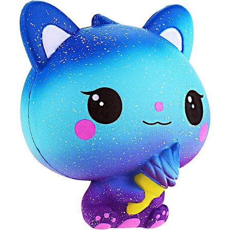 Ball Toy, Stress Relief Squeeze Toy, Födelsedagspresent, Squeeze Toy Flexibel Lindra stress Flerfärgad Katt Dekompressionsleksak Barnleksak - Mörkblå