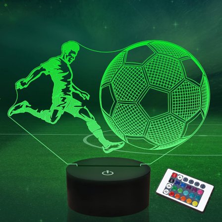 Fodboldgaver til børn, fodbold 3D illusion lampe Fodbold næsten komfortabel