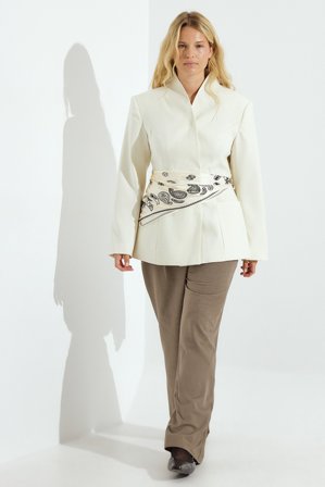 Janka Polliani x NA-KD Sculpted Blazer - Skræddersyet blazer - Hvid - EU 32