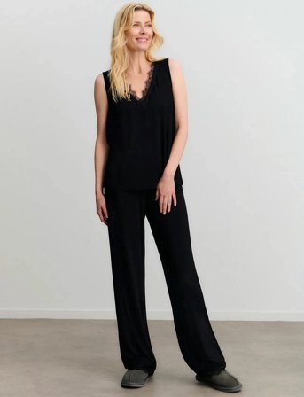 Rosemunde Rhbiarritz Jersey Night Set - Black - XL