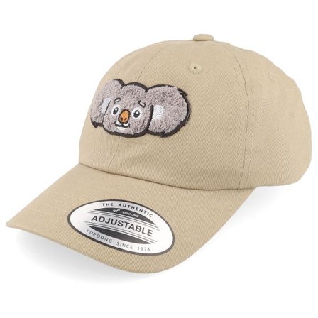 Kiddo Cap - Beige unconstructed Keps - Kids Cute Koala Chenille Khaki Dad Cap @ Hatstore