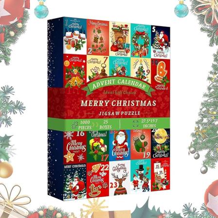Julkalender 2023 Julpussel, Kreativ Julpussel Adventskalender, 1008 Bitar