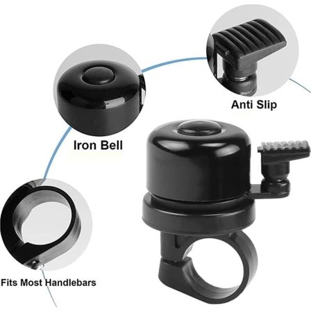 Polkupyörän soittokello Airtag-pidikkeellä Musta 22,2 mm—pa