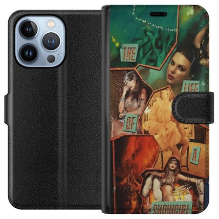 Kompatibelt Plånboksfodral till Apple Apple iPhone 13 Pro Taylor Swift Livet som Showgirl - Gyllene Showgirl med Hatt och Glamour