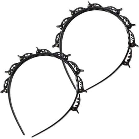 To doble lag dusk hårspenner, doble lag hestehale hårspenner, hårspenner, sklisikre doble lag hårstrikker (svart).