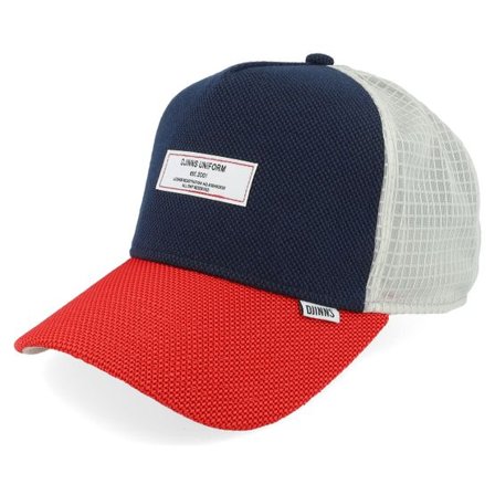 Djinns - Blå trucker Keps - Hft Cap Tech Mix Multi Red Trucker @ Hatstore