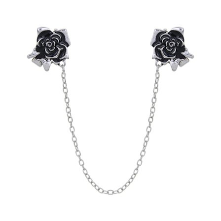 Fashion Retro Crystal Chain Clips Pin Brosch Kostym Skjorta Kragehållare med