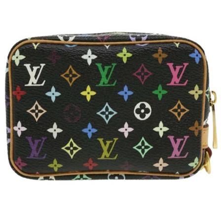 Louis Vuitton Vintage, Pre-owned Canvas pouches Zwart, Dames, Maat:ONE Size,leer,multicolor