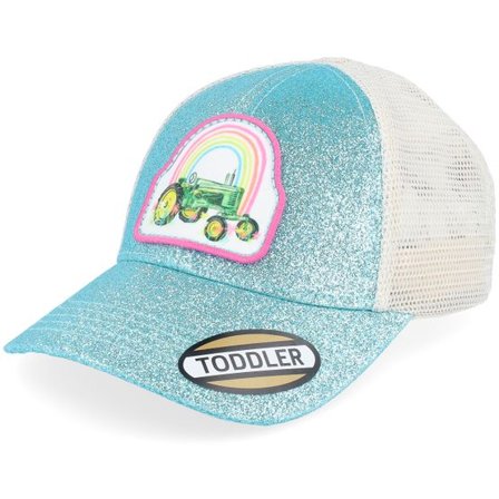 John Deere - Blå trucker Keps - Kids Dgt Glitter Turquoise Trucker @ Hatstore