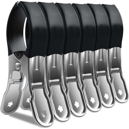 Klesklyper i rustfritt stål, store klesklyper, strandhåndkleklemmer, sterke utendørs klesklyper i rustfritt stål, klesklype for strand