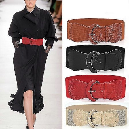 Leveä naisten vyö Joustava vyö Nahka Elastinen vyö Naisten mekkojen koristeluun