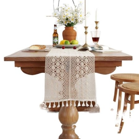 Heklet blondebordløper Boho bomullsbordløpere STIL 2