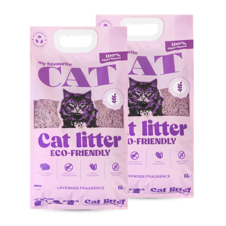 My favourite CAT - Eco-Friendly Cat Litter 6L x 2 - Lavender - Katt - Kattesand & kattestrø - Økologisk kattesand og kattestrø - ZOO.no