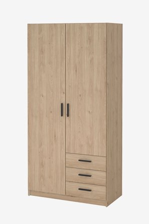 Tvilum - Sprint Garderob med 2 dörrar + 3 lådor - Paket - Brun - Garderober - Från Homeroom