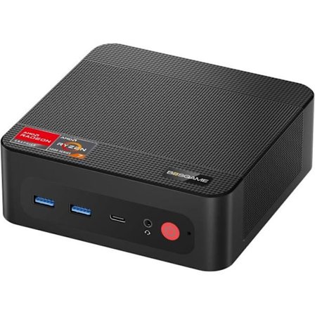 BOSGAME P4 Plus Windows 11 Pro Dual 2.5G LAN Gaming PC, AMD Ryzen 7 5825U, 8C/16T upp till 4,5GHz, 32G DDR4 RAM 1T SSD, Trippel Skärm