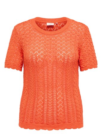 Carsaga Life Ss O-Neck Knt Orange ONLY Carmakoma