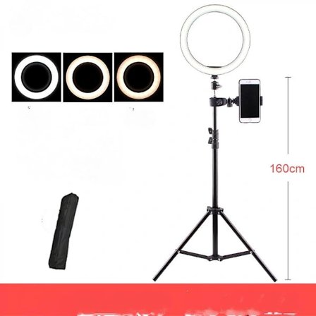 26 cm LED-ringlampe for sminke, video, studio - Dimbar med 3 lysmoduser, lett å bære og installere (FMY)