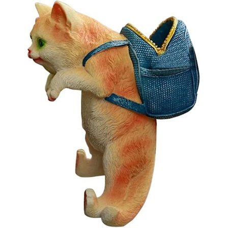 Kissan istutusruukku, puutarhaselkäreppu kissan muotoinen hahmo hartsi kukkaruukku Bonsai-astia koristeet