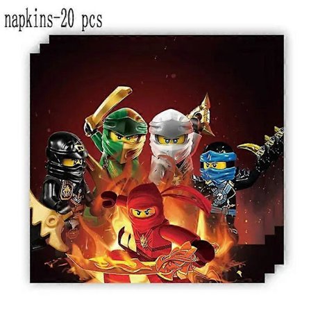 Födelsedag Ninja Tema Festtillbehör Servis Tallrik Mugg Servetter Bordsduk Dekorationer Banner Ballong För Pojkar