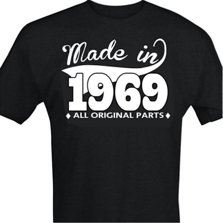 Svart T-shirt med design - Made in 1969 - All original parts