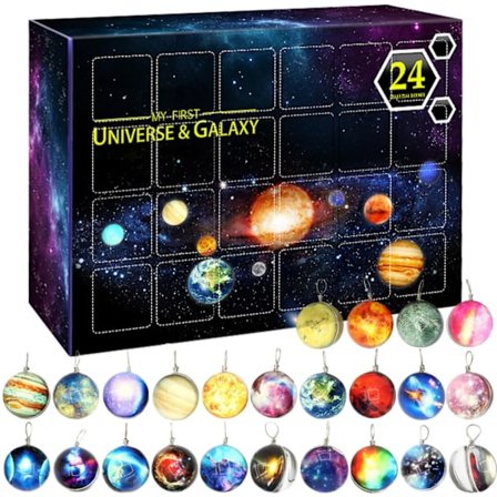 2024 Julekalender, 24 Dages Rum Planet Julekalender Univers Galakse Jule Nedtællingskalender Juleoverraskelse