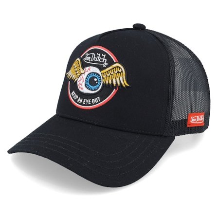 Von Dutch - Zwart trucker Cap - Flying Eye Black Trucker @ Hatstore