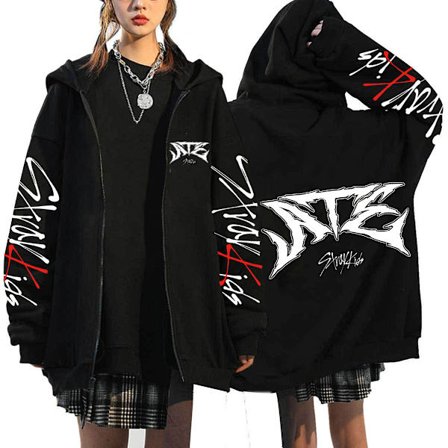 Stray Kids ATZ Sångare Hoodie Lös Hoodie