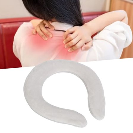 Selvvarmende krave til nakke med plysbetræk, konstant temperatur 48 grader Celsius, nakkevarmer grå