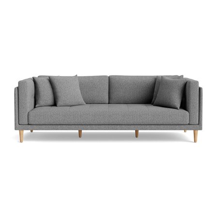 Cali 3-Sitzer-Sofa in Hygge Hellgrau, elegantes Design, hoher Sitzkomfort, zeitloser Stil, perfekt für moderne Wohnzimmer, Abmessungen 76cm.