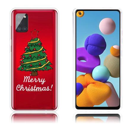 Juletaske til Samsung Galaxy A21s - Glædelig Jul Green