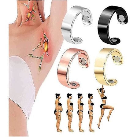 4 Pcs Lymphatic Drainage Therapeutic Magnetic Ring, Lymphatic Drainage Therapeutic Magnetic Ring