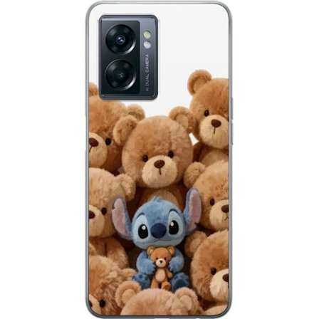 Kompatibel Mobilcover til OnePlus OnePlus Nord N300 Sød og sikker illustration med Stitch omgivet af bamser, der skaber en varm og legende følelse f