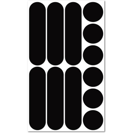 Kit med 12 retroreflekterande klistermärken - Synlighet i mörker - Universellt lim - Klistermärken för cykel/hjälm/motorcykel/barnvagn/leksaker - 