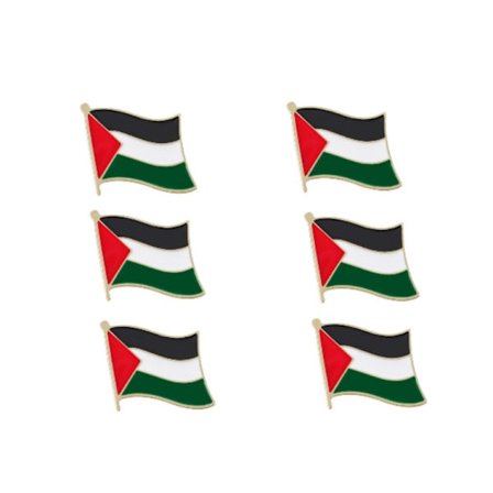 6 × Palestina Palestina Flagg Nål Badge Krage - Fritt Palestina