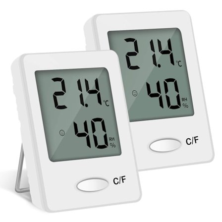 2 stk. LCD Digital Indendørs Termometer Hygrometer Temperatur Luftfugtighed