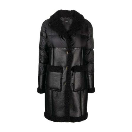 Pinko, Single-Breasted Coats Zwart, Dames, Maat:S