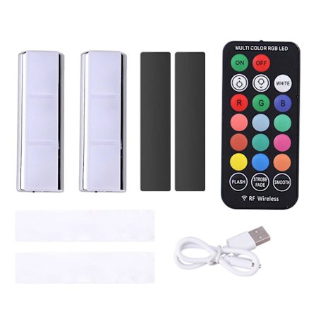 Bil LED Interiör Stämningsbelysning USB Strip Lights Trådlös Fjärrkontroll RGB Fotljus Atmosfärlampa Acc