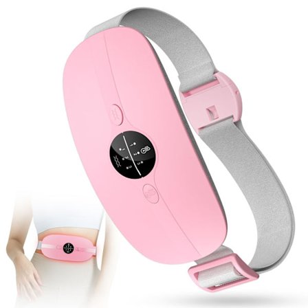 Kuukautiskipuja lievittävä lämpötyyny, lämpövyö, hierova lämpötyyny, 3 lämpötilatasoa, 3 hierontatilaa (pinkki)