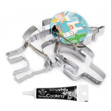 4 Lama-kageudstikkere + sort glasurpen