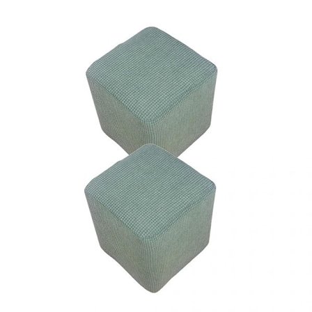 2x fodskammel rektangulær puf udtrækkelig skammelbetræk fodskammelbetræk grøn