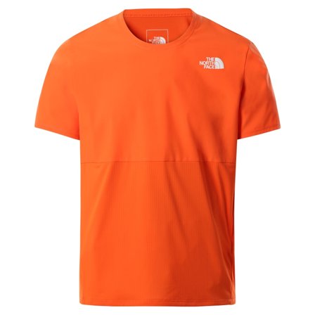 The North Face Men's True Run Short Sleeve Shirt Men Short sleeved fitness sweater Orange XL
