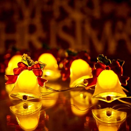 Ljusslinga med Jultomten, 5 meter 50-LED USB-driven Klocka Rosettgirlang för Julgran Inomhusfest Heminredning