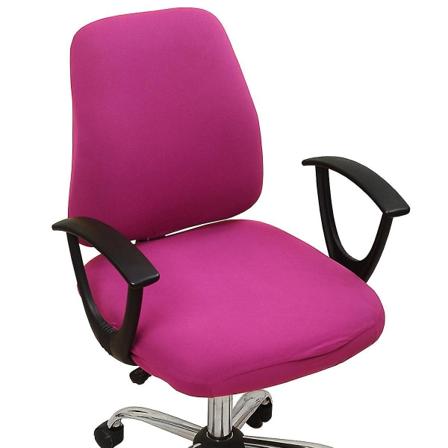 Kontorstoltrekk, delt beskyttende strekkbar stoff polyester skrivebordsoppgave stolstoltrekk strekk roterende stoltrekk, avtagbart Rose Red