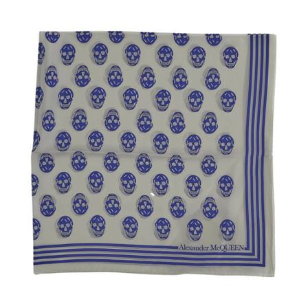 Alexander McQueen, Skulls Scarf Blauw, Dames, Maat:ONE Size